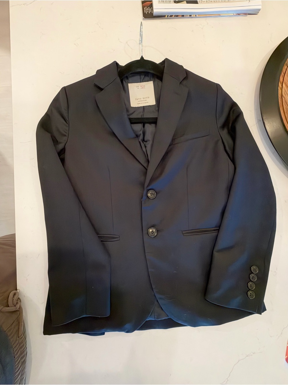 Zara Black Single-Breasted Two-Button Blazer